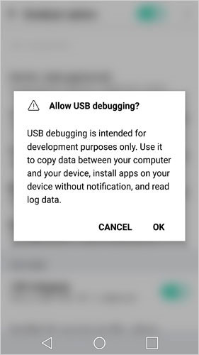 open usb debugging on lg 5