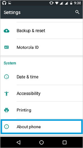 open usb debugging on motorola 1