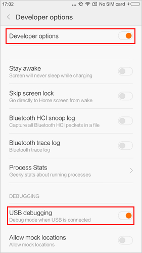 enable usb debugging on redmi