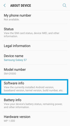 open usb debugging on samsung s7 2