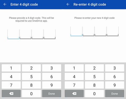 set password for onedrive