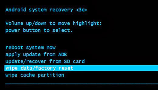 factory reset android phone