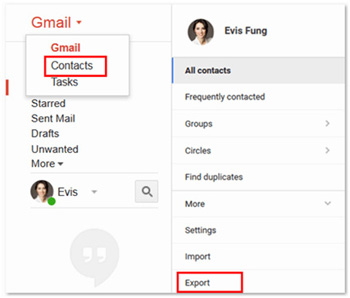 export gmail contacts to computer