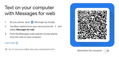 transfer text messages from samsung phone to pc via google messages