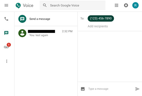 send text message from computer via google voice