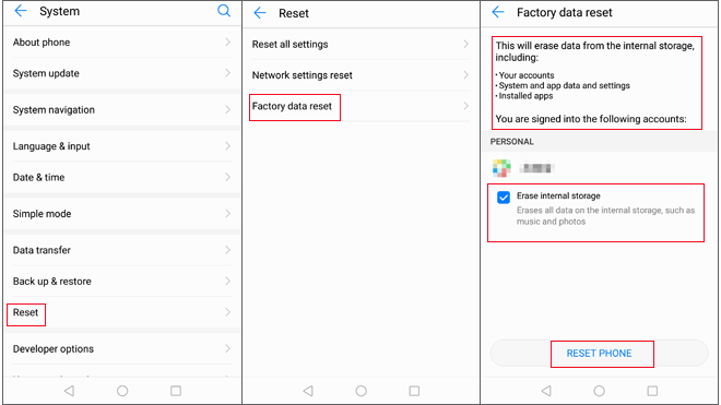 perform a factory reset on sony xperia