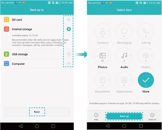 how to back up huawei to sd card