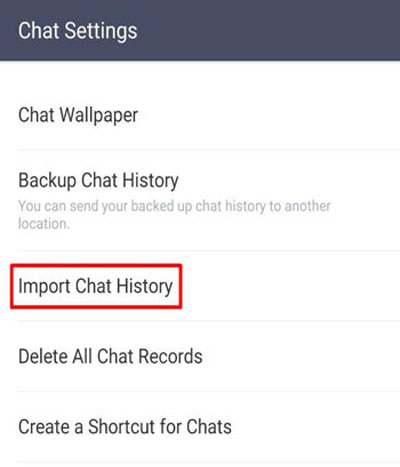 import chat messages