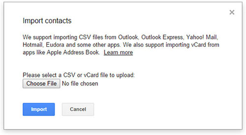 import vcf file to gmail