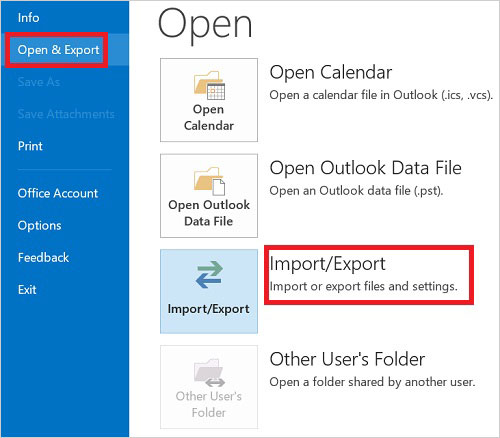 transfer csv files to outlook