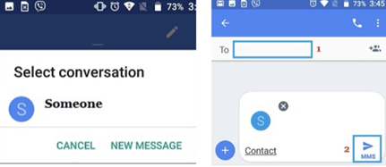 copy vcf file to android with messages app