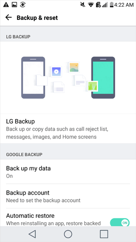 Backup and Restore LG Phone via Cloud