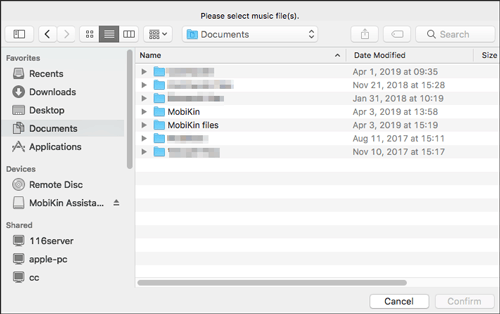 select a local folder to save the backups