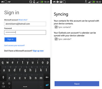 import contacts from outlook to android via microsoft exchange