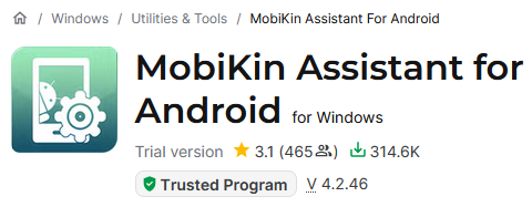 mobikin is trusted by softonic