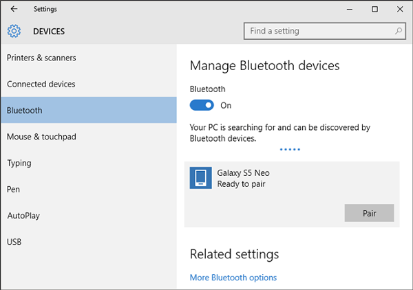 transfer files from android to pc via bluetooth