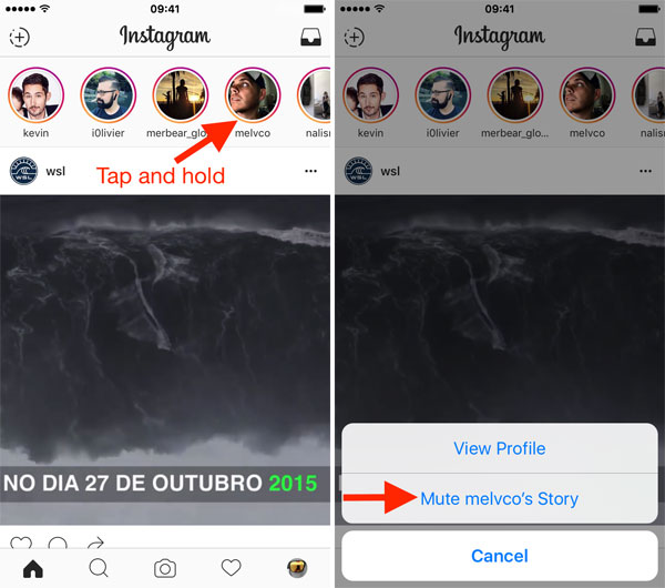 how to mute instagram story