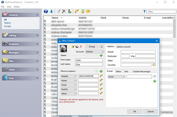 transfer contacts from oneplus to pc with myphoneexplorer