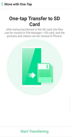 migrate apps to sd card on oppo via one tap transfer