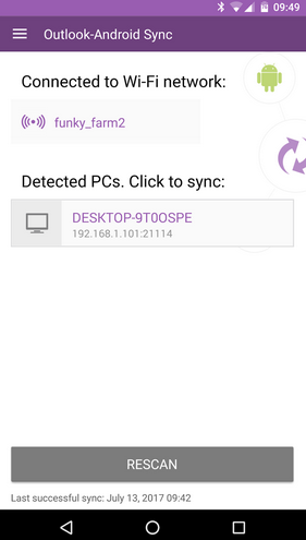 sync outlook with android via outlook android sync