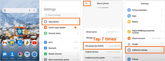 how to enable usb debugging on poco