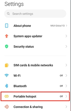 how to connect redmi to pc via portable hotspot