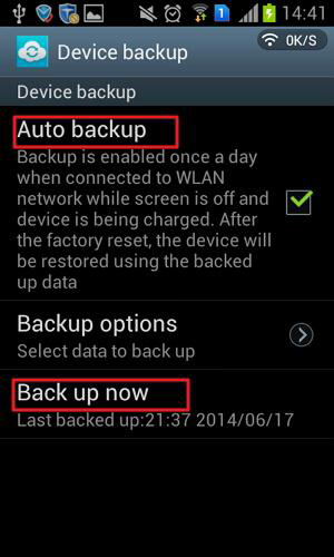 start samsung cloud backup