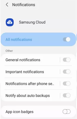 get rid of samsung auto backup notifications from samsung cloud settings