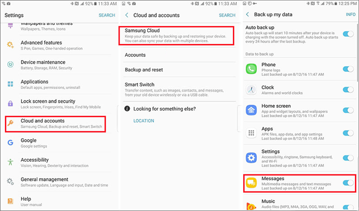 backup data on my galaxy device automatically via samsung cloud
