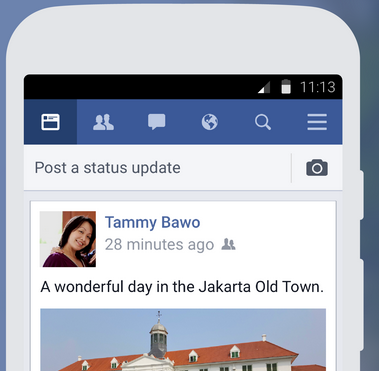 use facebook lite to save facebook photos on android