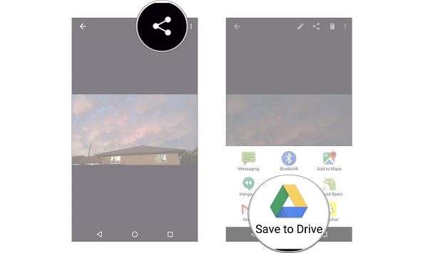 save android photos to google drive