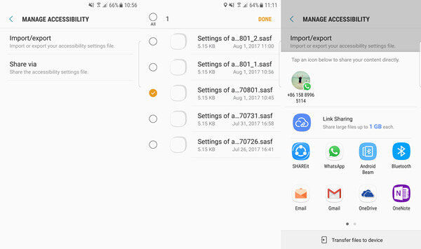 share samsung accessibility settings