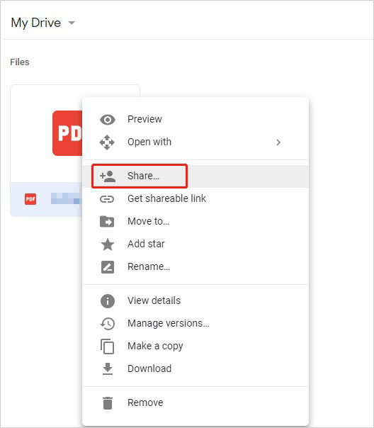 share files via google drive