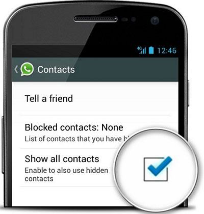 make whatsapp contacts list visible