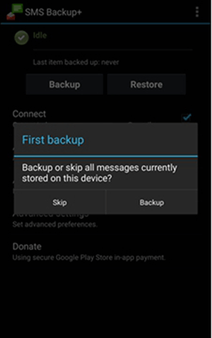 android messages backup via sms backup plus