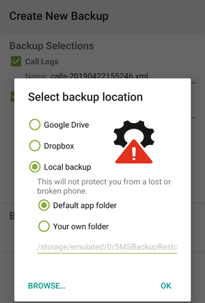 sms backup restore not working