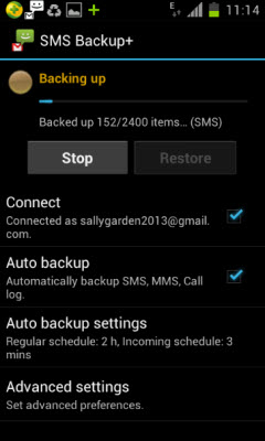 back up text messages on android with sms backup plus