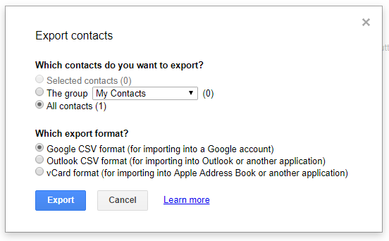 save contacts as csv