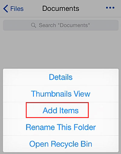 add items in onedrive