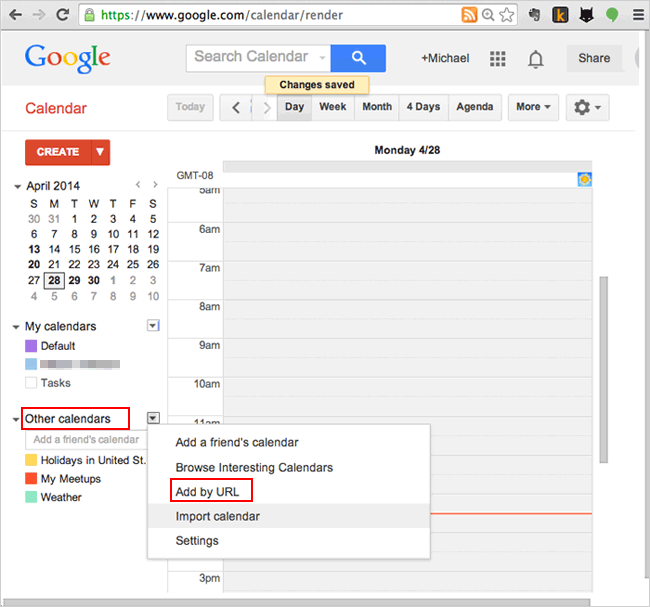 move outlook calendars to google via gmail