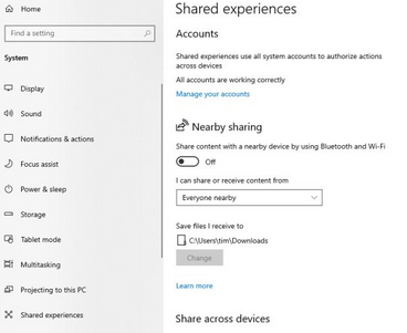 share across devices