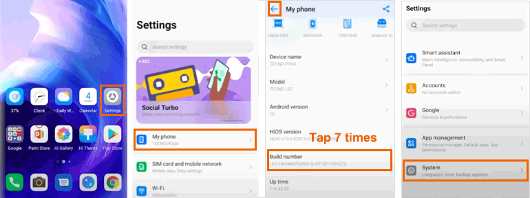 turn on usb debugging on tecno infinix itel