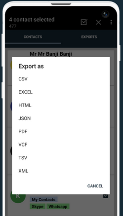 export tecno contacts to excel with export contacts