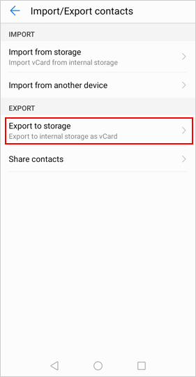 how to share contacts from vivo phone to storage device