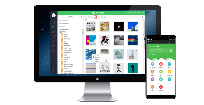 move photos from android to mac via airdroid