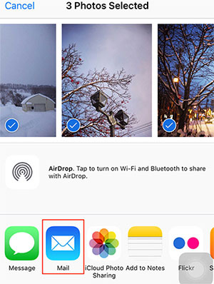 how to move photos from iphone to laptop via email