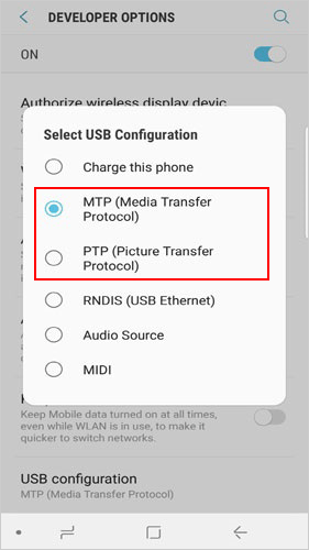 choose usb configuration before downloading music to lg
