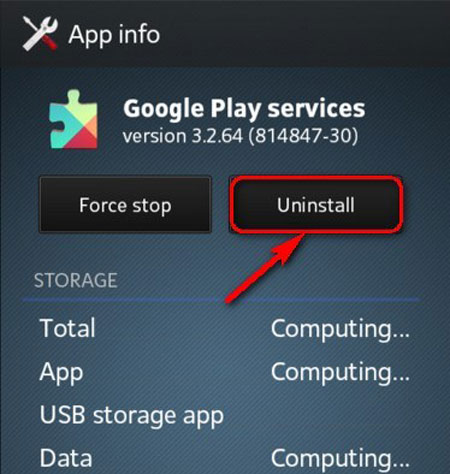 uninstall google play services