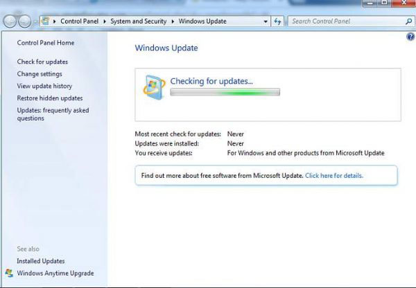 check for windows updates