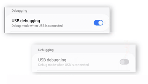 usb debugging greyed out